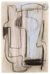Sans titre by Gérard Ernest Schneider, 1946, Fusain et pastel sur papier – double face, sold May 2025