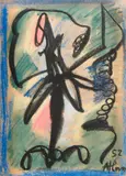 Composition by Jean-Michel Atlan, 1952, Pastel sur papier, sold May 2025