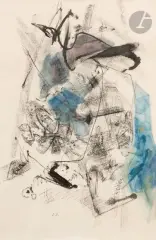 Composition, 1947-48 by Camille Bryen, Encre et aquarelle sur papier, sold May 2025