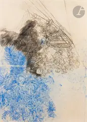 Végétation à la Besnardière, 1968-69 by Sam Szafran, Pastel et fusain sur papier, sold May 2025