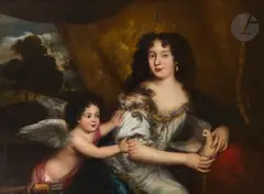 Portrait présumé de Louise de Keroualle, Duchesse de Portsmouth by Henri Gascar, Toile (Restaurations anciennes), sold Apr 2025