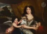 Portrait présumé de Louise de Keroualle, Duchesse de Portsmouth by Henri Gascar, Toile (Restaurations anciennes), sold Apr 2025