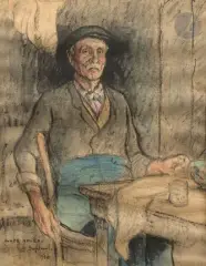Portrait d’homme by Jules Adler, 1930, Fusain et aquarelle, sold Apr 2025