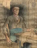 Portrait d’homme by Jules Adler, 1930, Fusain et aquarelle, sold Apr 2025