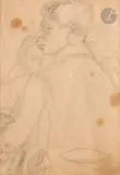 (?) Couple by Henryk Berlewi, 1917, Crayon noir sur papier, sold Apr 2025