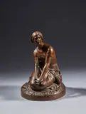 Jeanne d'Arc by Henri Chapu, Bronze d'édition à patine brune, sold Jun 2023