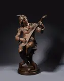 Le joueur de mandoline by Émile André Boisseau, Bronze d'édition à patine brune, sold Jun 2023