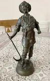 Le Faucheur by Adolphe-Jean Lavergne, Bronze à patine brune, sold May 2023
