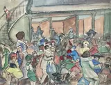Bal d'enfants à Bullier by Auguste Joseph Clergé, Aquarelle et fusain, sold Apr 2023