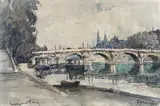 Paris, la Seine et Notre-Dame by Georges Rose, Aquarelle, sold Apr 2023