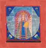 Vierge à l'enfant by Charles Filiger, 1910, Gouache, sold May 2021