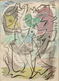 Sans titre by André Masson, vers 1930, Huile, pastel et tempera sur toile, sold May 2021