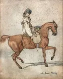 Amazone by John Lewis Brown, Plume et aquarelle, sold Oct 2020