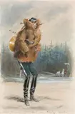 dit DRANER Seul au rendez-vous by Jules Renard, Gouache, sold Oct 2020