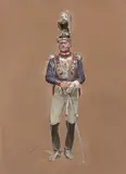 Officier de cuirassier de la Garde Royale by Henri Louis Dupray, 1815, Gouache, sold Oct 2020