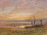 Environ de Morestel, étang de La Levaz by François-Auguste Ravier, Aquarelle, sold Oct 2020