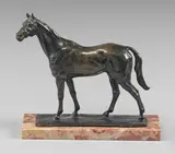 Cheval «Sous off», oreilles dressées by Gaston d'Illiers, Épreuve en bronze patiné, sold Oct 2020