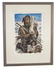 Le bon pasteur by Albert Decaris, Aquarelle signée en bas à droite, sold Oct 2020