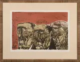 Trois hommes by Akira Tanaka, Lithographie en couleur, sold Jun 2021