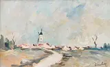 Paysage au moulin by Fernand Herbo, Aquarelle, sold Jun 2021