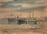 Un port by Fernand Herbo, Aquarelle, sold Jun 2021