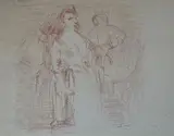 Scène familiale by Pierre Tal-Coat, Sanguine signée en bas à droite, sold Jun 2021