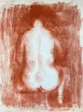Femme nue accroupie de dos by Pierre Tal-Coat, Sanguine sur papier signée en bas à droite (légères cassures et petites déchirures), sold Jun 2021