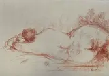 Nu allongé by Pierre Tal-Coat, Sanguine signée en bas à droite (légères cassures et petites déchirures), sold Jun 2021