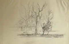 Bord de rivière animé by Pierre Tal-Coat, Crayon gris et estompe, sold Jun 2021