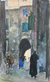 Ruelle en Corse avec un âne by François Corbellini, Aquarelle sur papier, sold Jun 2021