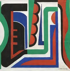 Composition abstraite by Jean Dewasne, Gouache, sold Jun 2021
