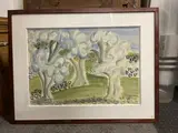 Paysage aux arbres by Pierre Pruvost, Aquarelle signée en bas à droite et datée février, sold May 2021