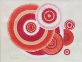 Atomes messagers de paix et d’amour dans le monde 9 by Caroline Lonchambon, 1980, Gouache sur papier signée et datée en bas à droite, sold Apr 2021