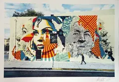 x VHILS (XX) American dreamers V by Shepard Fairey, Lithographie sept couleurs sur papier, sold Apr 2021