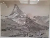 Vue du cervin by François-Louis Français, Lavis et gouache blanche sur papier, sold Mar 2021