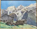 Mont Blanc du Tacul depuis Merlet by Eugène Bernhardt, 1938, Aquarelle signée et datée, sold Mar 2021