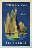Air France - Amérique du Nord by Luc-Marie Bayle, Affiche en couleur entoilée, sold Feb 2021