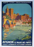 Paris Lyon Méditerrannée Avignon - le Palais des Papes" by Roger Broders, 1922, Affiche en couleur entoilée, sold Feb 2021