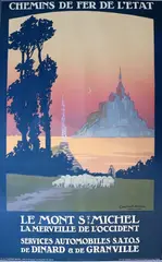 Chemins de fer de l'Etat le Mont St Michel - La Merveille de l'Occident by Constant Léon Duval, Affiche en couleur entoilée, sold Feb 2021
