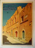 En Méditerranée par les messageries maritimes - Rhodes l'auberge de France by Gilbert Galland, Affiche en couleur entoilée, sold Feb 2021