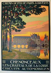 Chenonceaux les châteaux de la Loire" by Constant Léon Duval, 1921, Affiche en couleur entoilée, sold Feb 2021