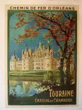 Touraine Château de Chambord by Louis Tauzin, Affiche en couleur entoilée, sold Feb 2021