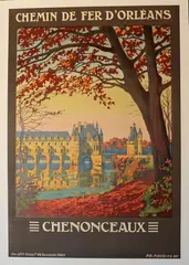 Chenonceaux" by Constant Léon Duval, 1921, Affiche en couleur entoilée, sold Feb 2021
