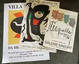 Young artists" by Joan Miró, 1973, Affiche en couleur On joint une affiche en couleur de JP RIOPELLE (1923-2002), galerie MAE, sold Feb 2021