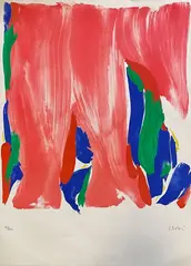 Composition by Olivier Debré, Lithographie en couleur signée et numérotée, sold Feb 2021
