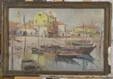Vue d'un port du Midi by Louis Étienne Dauphin, Aquarelle, sold Oct 2024
