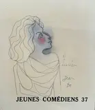 Jeune femme en buste de profil by Jean Cocteau, Crayon noir et de couleur signé et dédicacé à Lucien à droite vers le bas, sold Sep 2024