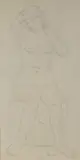 Nu assis de face les mains dans les cheveux by Marcel Gimond, Crayon noir signé en bas à droite, sold Sep 2024
