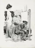 Cependant le mouvement ne doit pas être si difficile... pour un artiste by František Kupka, Encre, gouache et crayon signé à gauche et titré en bas au milieu, sold Sep 2024