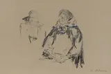 Portrait de femmes russes by Filipp Malyavin, Crayon gras et crayons de couleur signé en bas à droite, sold Sep 2024